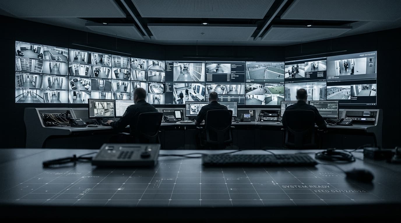 Detention Monitoring Security Command Desk background
